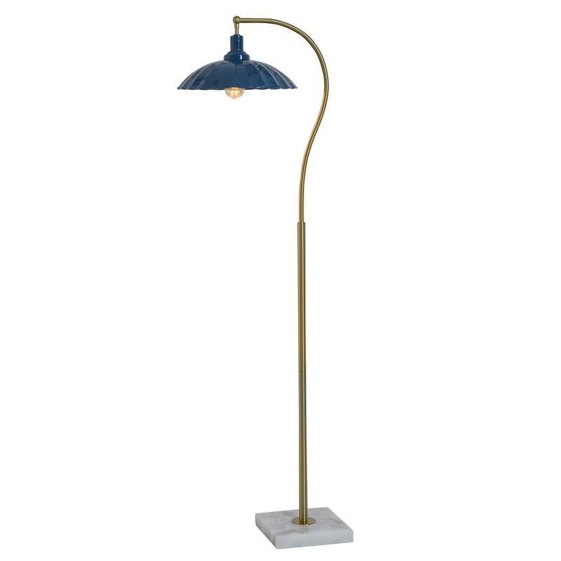 Tamara Day for Stylecraft Penelope Floor Lamp - White Marble & Polished Brass - Glossy