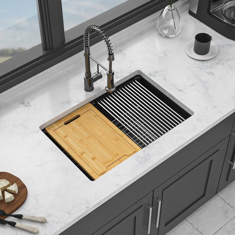 28" Undermount Single Bowl Quartz Kitchen Sink - 28'' x 19'' x 9.65''