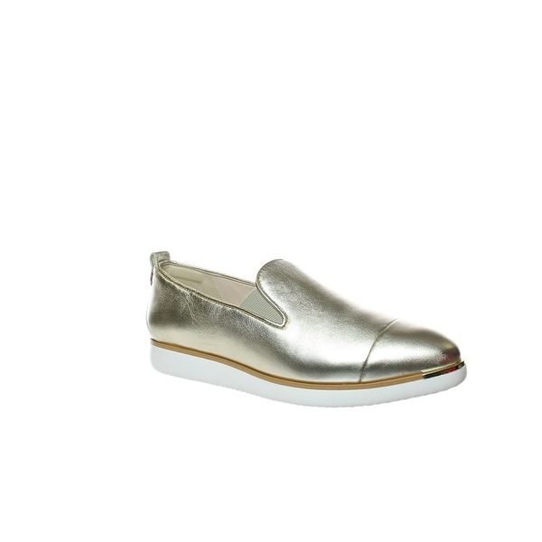gold slip on flats
