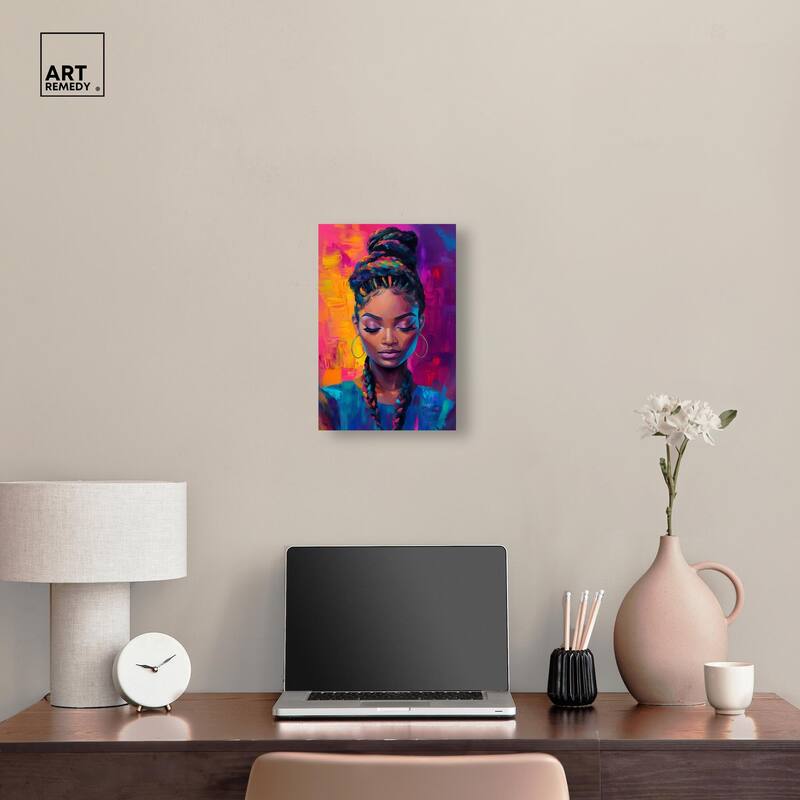 Bold Colorful Braids Canvas by Art Remedy, Gallery Wrapped