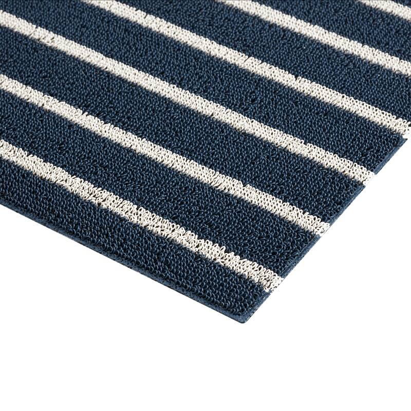 Nautica PVC Loop Utility Indoor/Outdoor Striped Mat