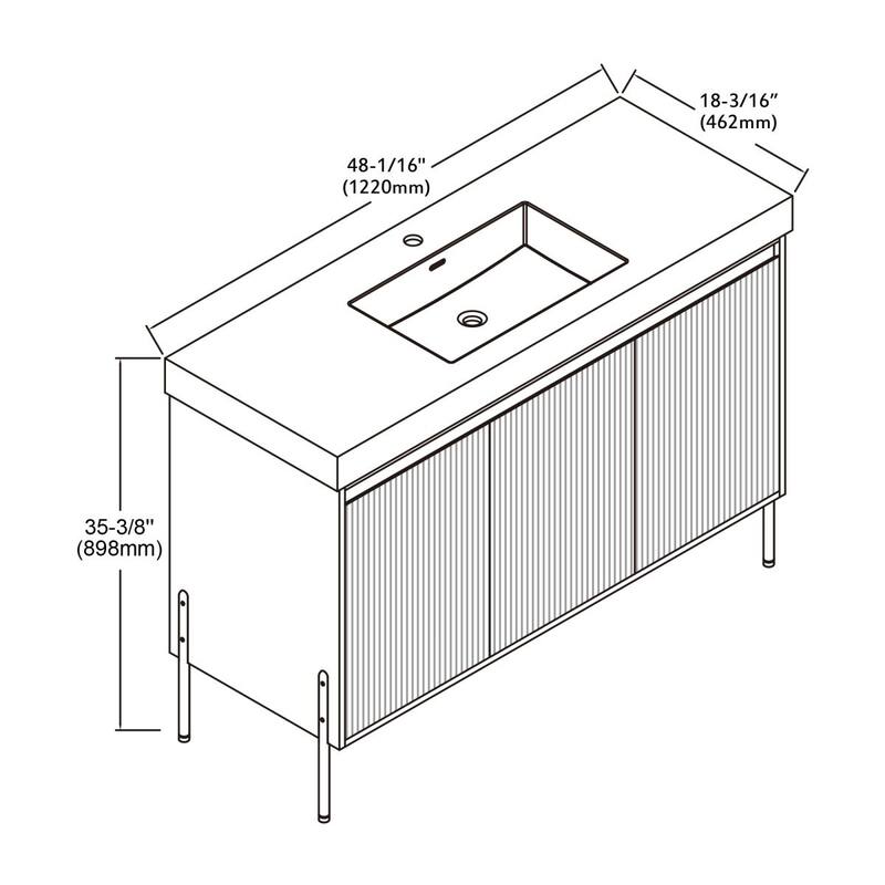 Ripple 48" Bathroom Vanity Kit (Assembly Required)