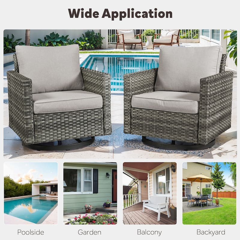 5 Pieces Fire Pit Table with Sofa Swivel Chair Set