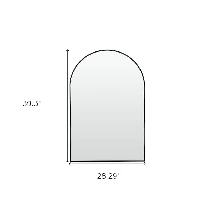 HomeRoots 39" Black Arch Metal Framed Bathroom Vanity Mirror - 28.29 in. x 39.30 in. x 3.53 in.