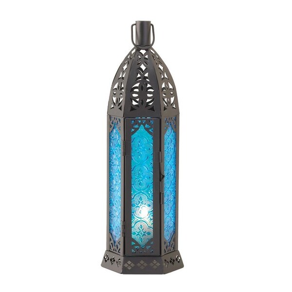 Modern Blue Floret Candle Lantern