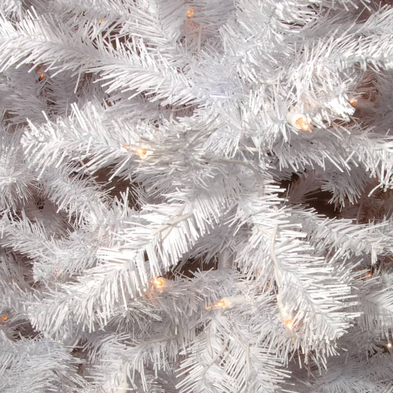 National Tree Company 7.5 ft. North Valley White Spruce Tree with Clear Lights - 7.5 Foot