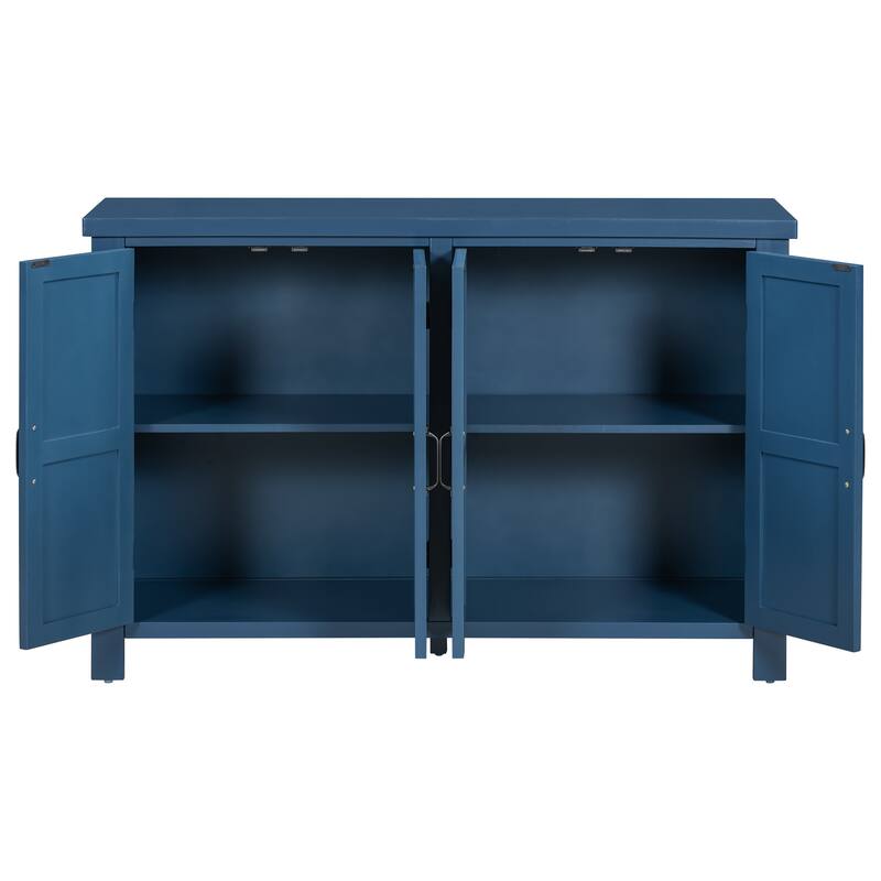 4-Door Storage Sideboard with Adjustable Shelves and Retro Atimon Handles ,Ample Storage,Pinewood Legs
