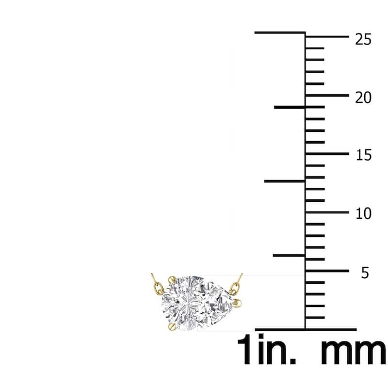 Marquee Lab Grown 1/2 Carat Floating Pear Shaped Diamond Solitaire Pendant in 14K Yellow Gold
