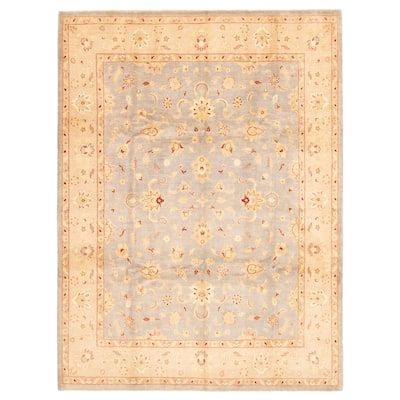 ECARPETGALLERY Hand-knotted Peshawar Oushak Grey Wool Rug - 9'0 x 11'10