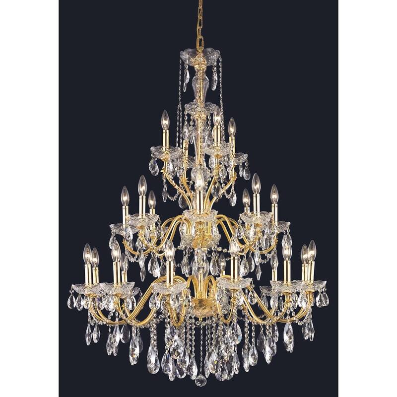Fleur Illumination Collection Chandelier D:36in H:49in Lt:24 Gold Finish - royal cut crystals/Gold