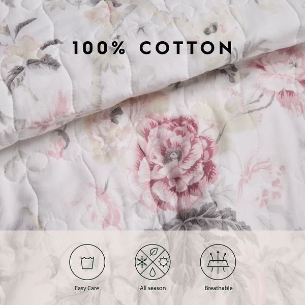Laura Ashley Ashfield 4-Piece Beige Cotton Full Sheet Set