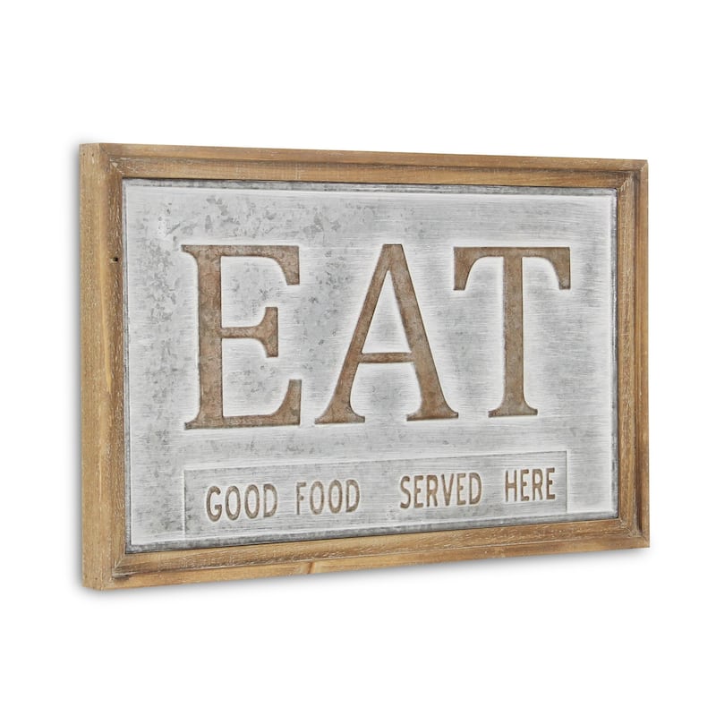 Gray Metal Eat Wall Decor