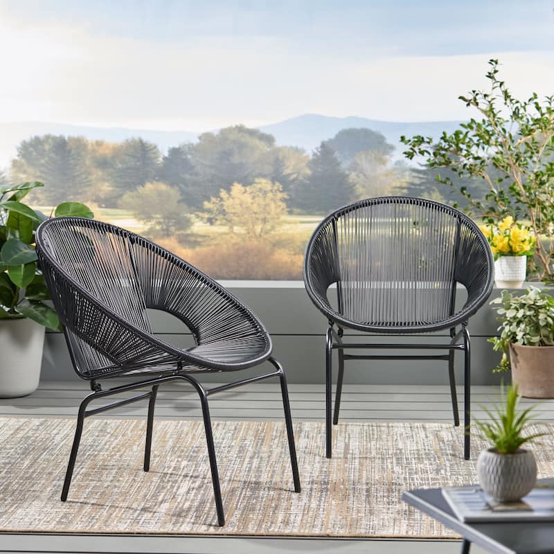 Novelty Patio Chairs Set of 2, Bistro Table & Chairs Set for Lawn, Outdoor Chairs for Balcony
