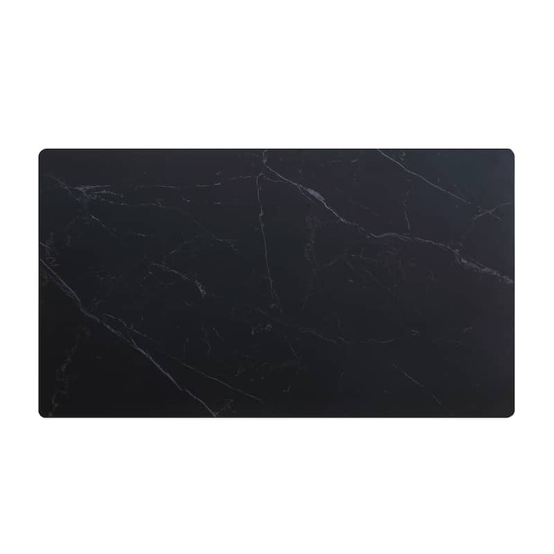 Modern Contemporary Dining Table 1pc Black Sintered Stone Table Stylish Dining Furniture