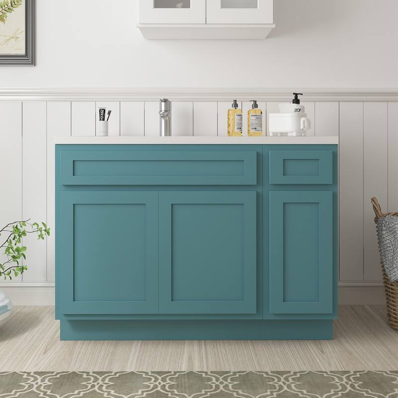Vanity Art 42" Oak Freestanding Bathroom Vanity Cabinet without Top