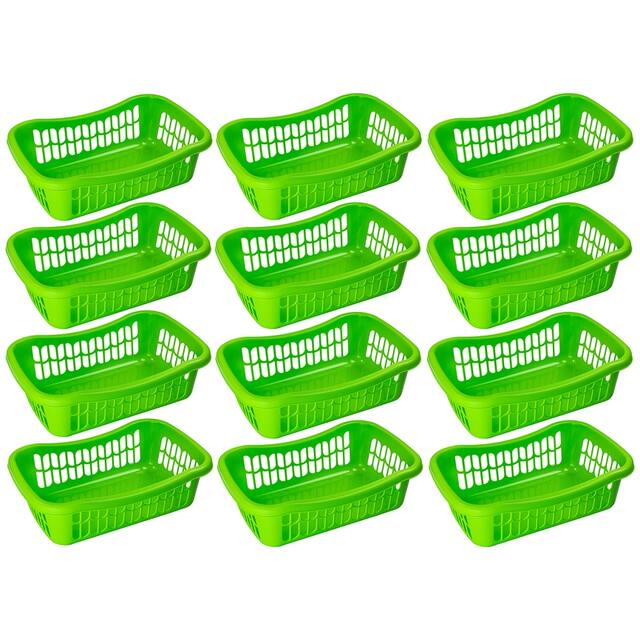 Large Plastic Storage Basket for Organizing Kitchen Pantry, Kids Room