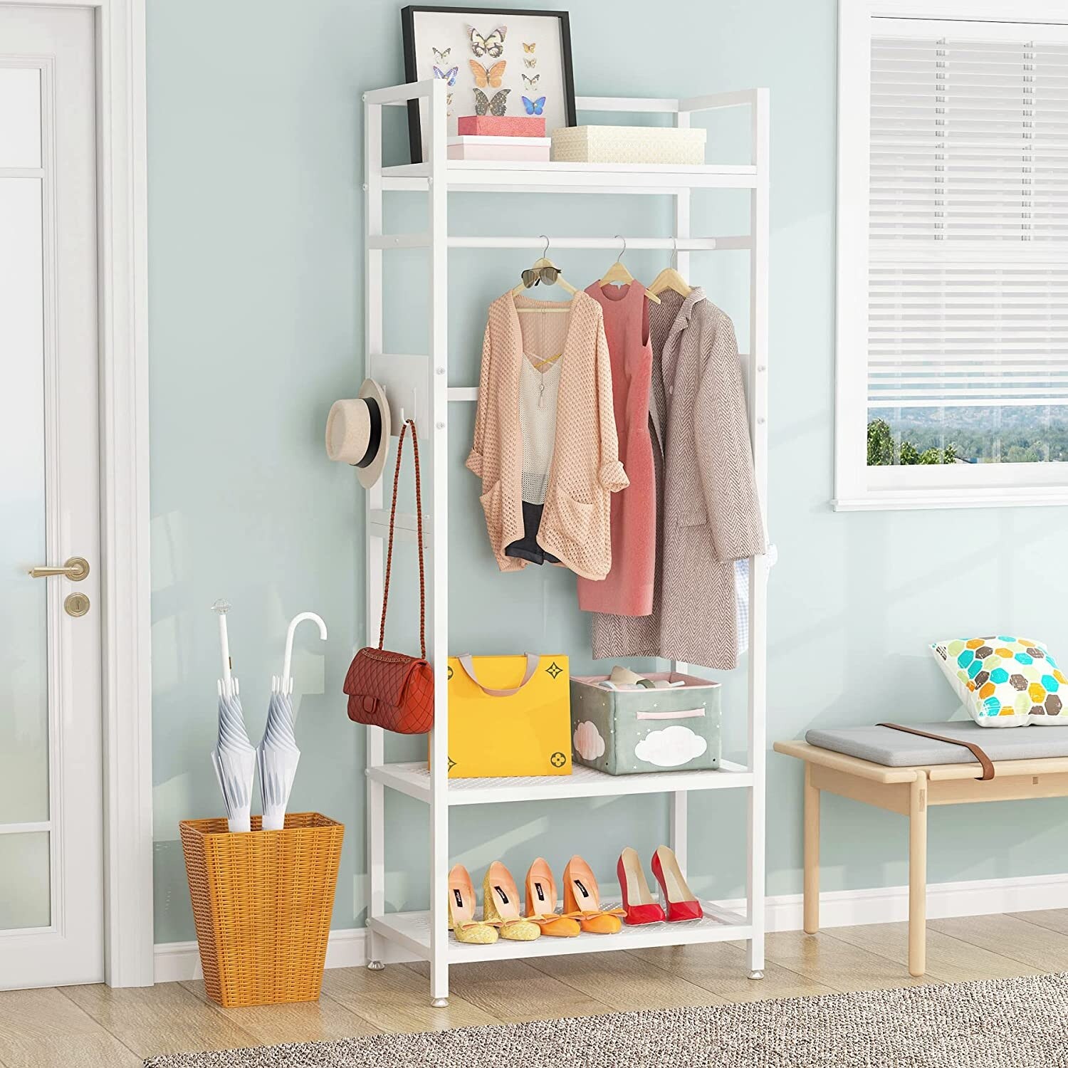 Small freestanding clothes 2025 rail