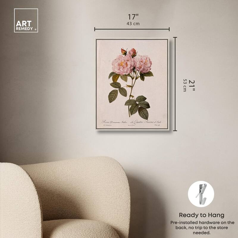 Damask Rose Canvas by Art Remedy