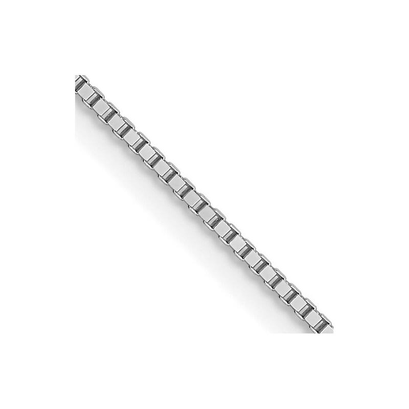 Curata 10k White Gold 0.7mm Box Chain Necklace for Women Options: 16 18 20 24