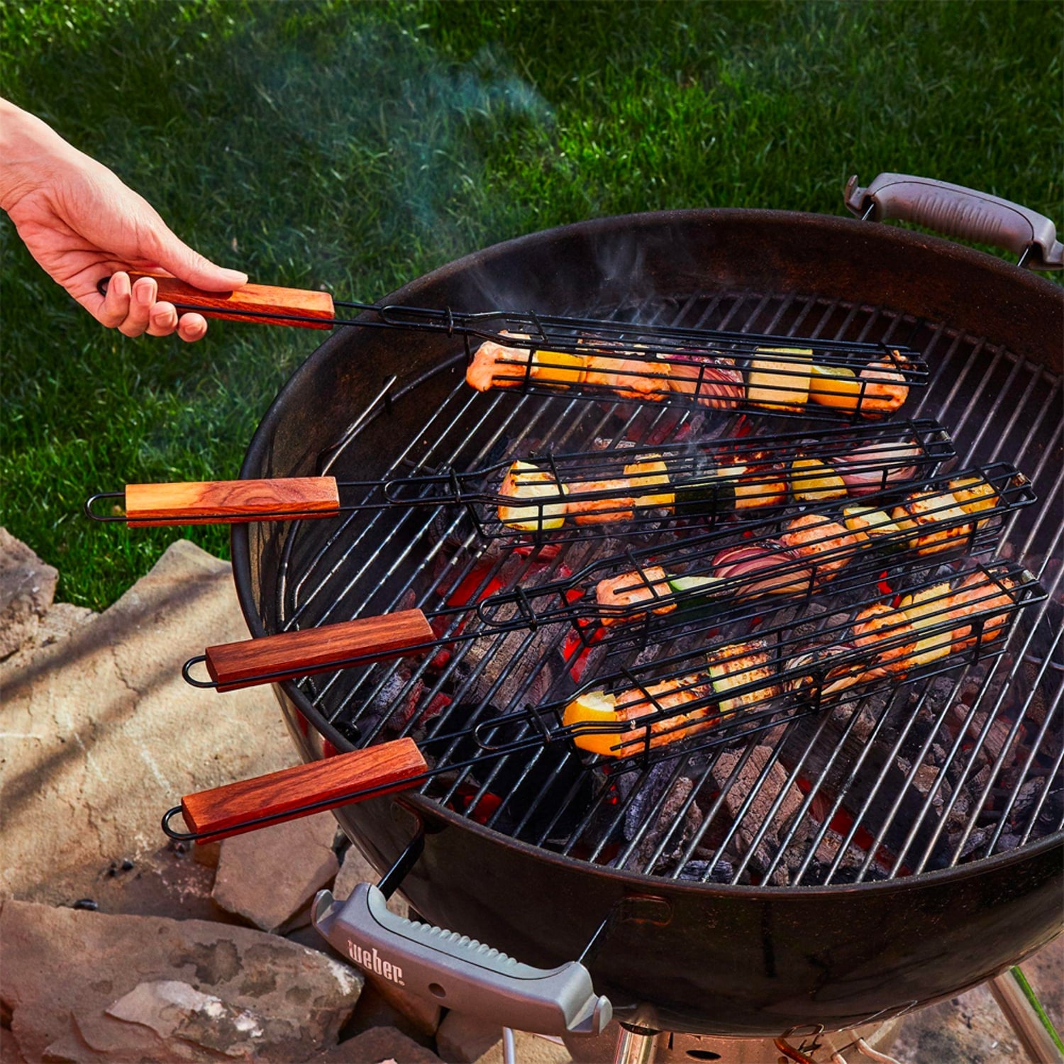 BBQ Shish Kabob Grilling Baskets For Outdoor Grill