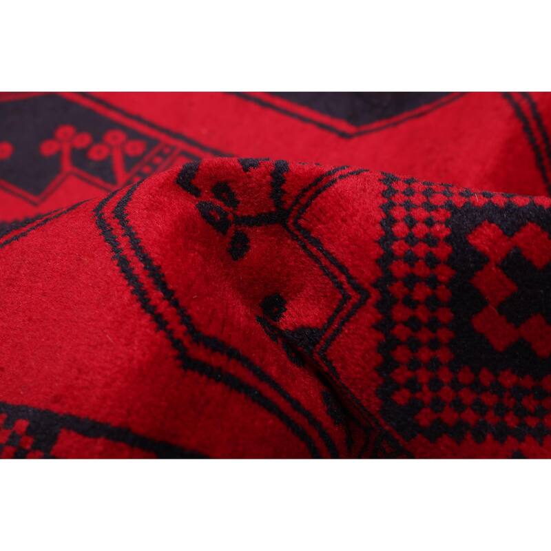 ECARPETGALLERY Hand-knotted Teimani Red Wool Rug - 3'2 x 5'10