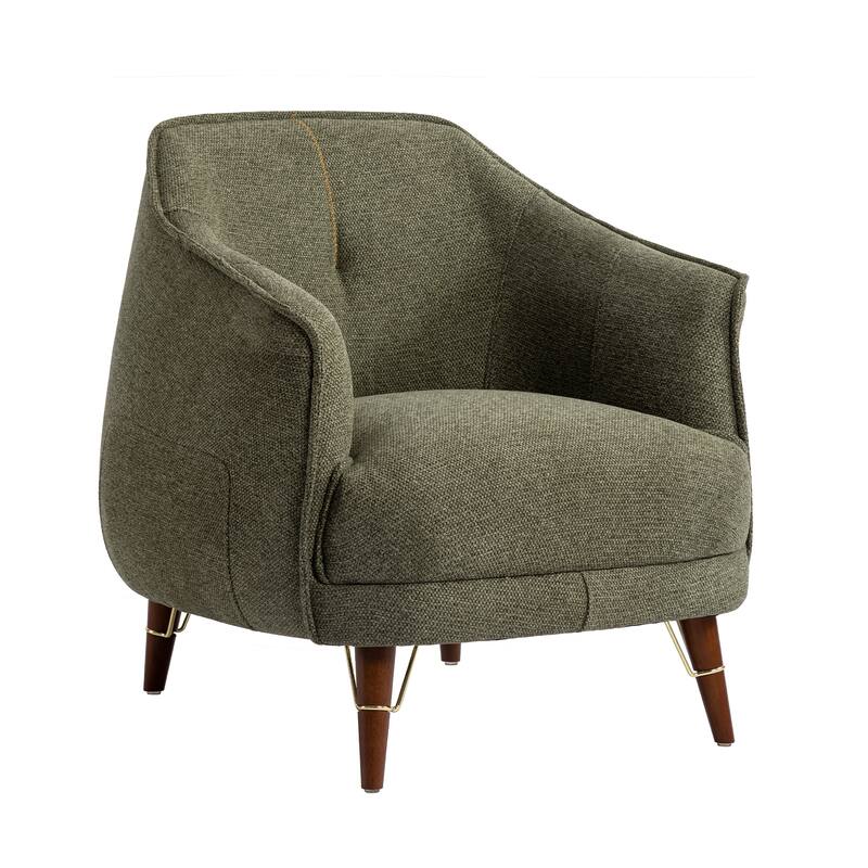 XINMICS Mid-Century Modern Accent Chair, Tufted Upholstered Armchair for Living Room, Bedroom, Set of 2