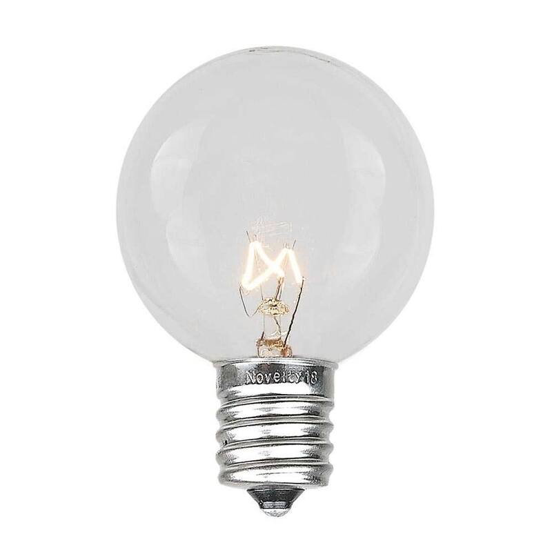 100 Foot G50 Outdoor Globe Patio String Lights - Set of 125 G50 Clear Bulbs