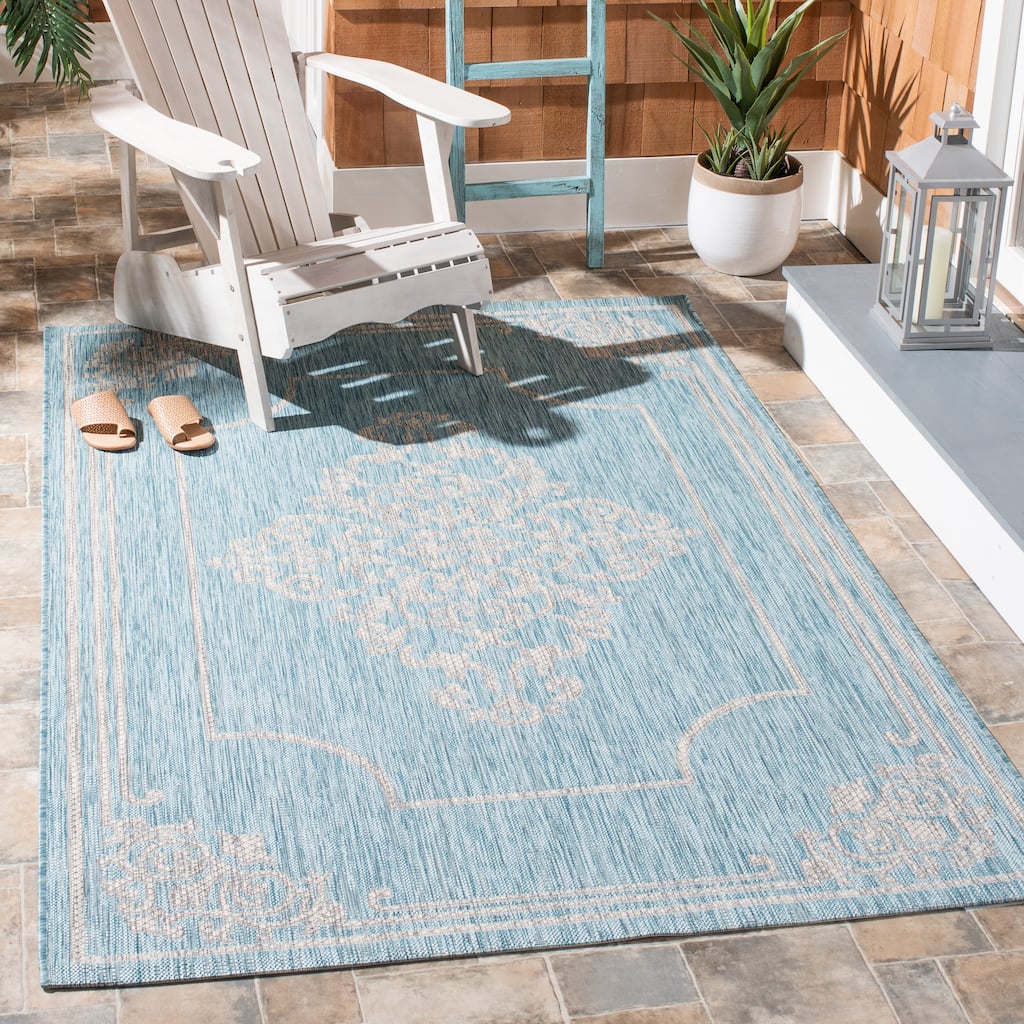 SAFAVIEH Courtyard Torlaug Indoor/ Outdoor Waterproof Patio Backyard Rug