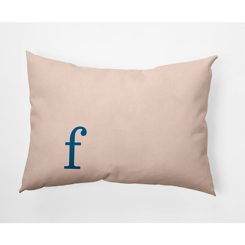 Modern Monogram Indoor/Outdoor Throw Pillow-F - 14" x 20" - Autumn Blue