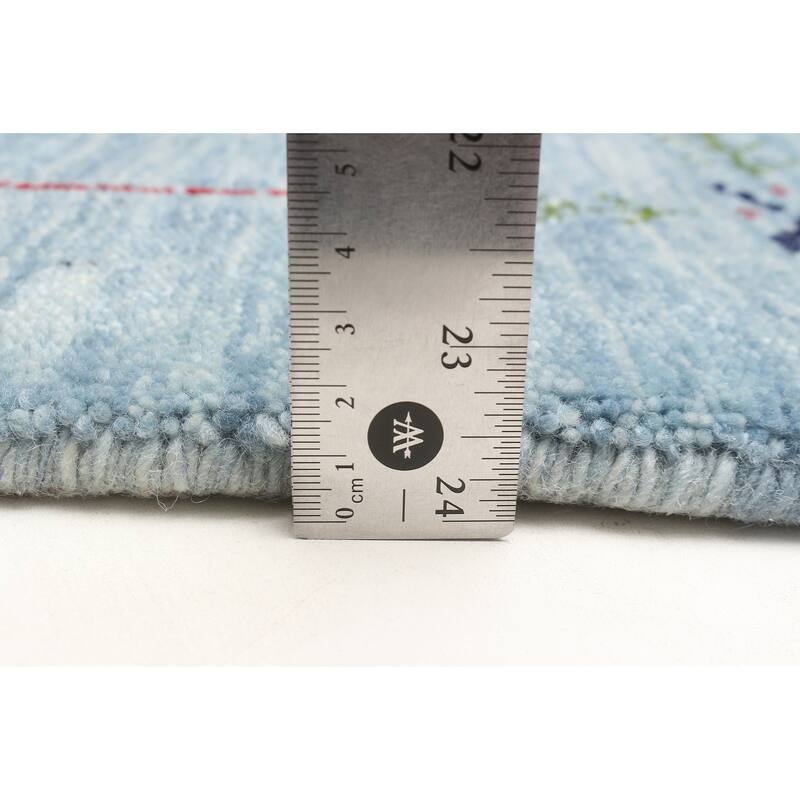 ECARPETGALLERY Hand Loomed Kashkuli Gabbeh Turquoise Wool Rug - 3'2 x 5'0