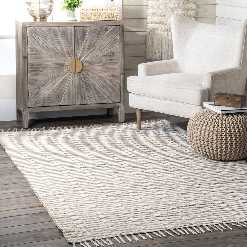 Nuloom Lavena Printed Winged Trellis Jute Area Rug