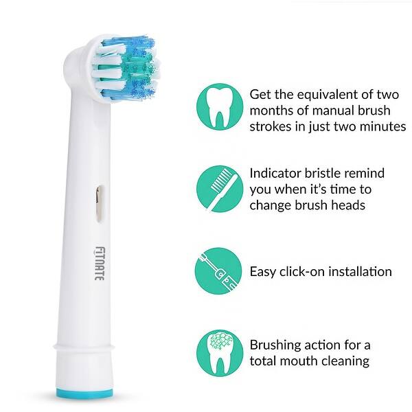 Shop 4pcs Fitnate Generic Electric Toothbrush Replacement Heads For Oral B Braun Flexisoft Overstock 26955755
