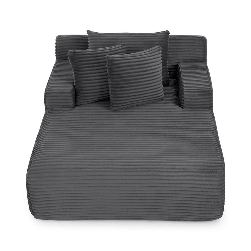 Lazy Sofa Chairs Single Lounge Chairs for Living Room Chaise Lounges with Pillows Fluffy Velvet Fabric Floor Accent Arm Chairs