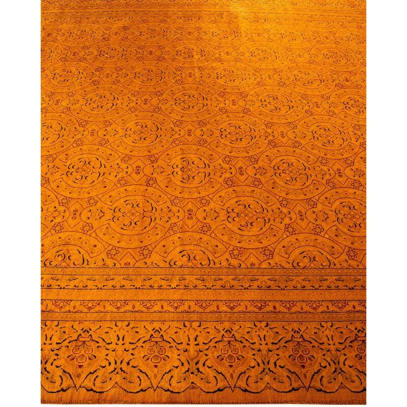 Fine Vibrance, One-of-a-Kind Hand-Knotted Area Rug - Orange, 8' 1" x 9' 10" - 8' 1" x 9' 10"