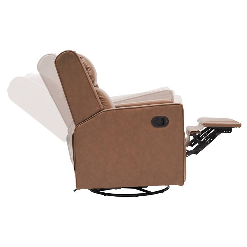 Manual Rocking Recliner-270° Swivel and USB/USB-C Charging Ports