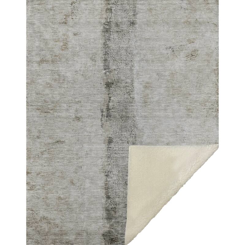 Premium Machine Washable Modern Contemporary Sherpa Throw Blanket