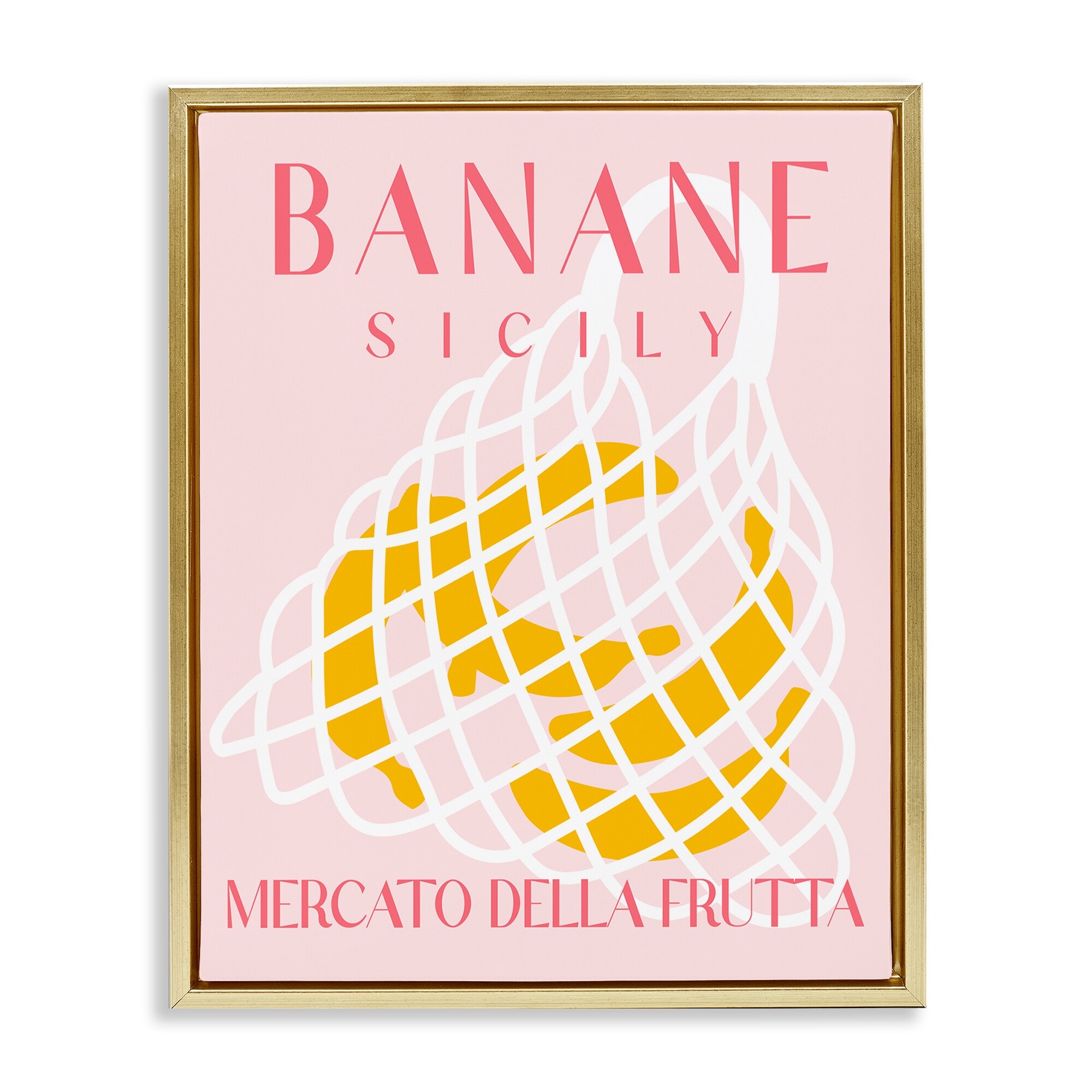Stupell Modern Banana Fruit Market Framed Floater Canvas Wall Art Design By Daphne Polselli