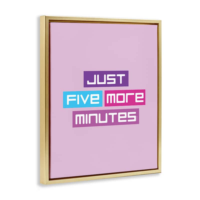 Stupell Just Five Minutes Gamer Framed Floater Canvas Wall Art Design By Yass Naffas Designs