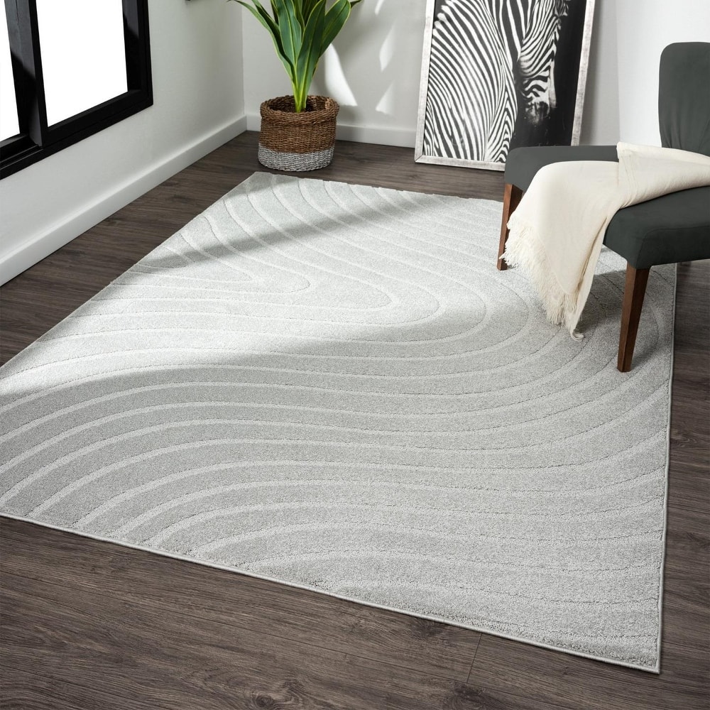 Luxe Weavers Modern Geometric Wave Area Rug, Stain Resistant Carpet