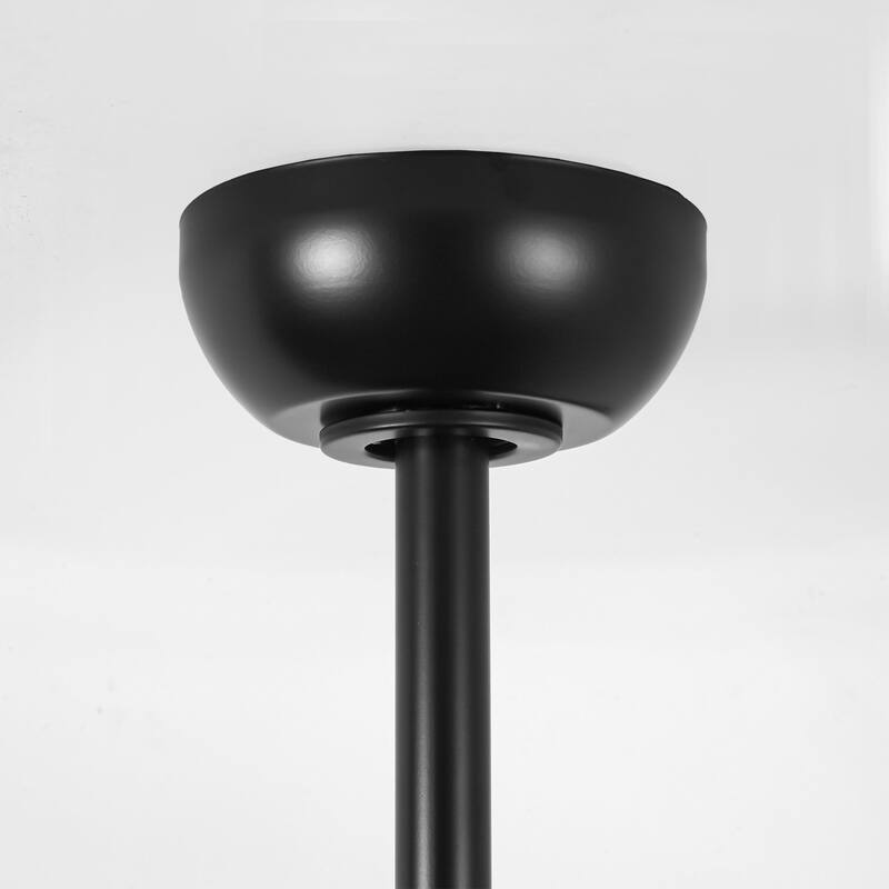 52" Erin Modern Industrial Black & Walnut Ceiling Fan