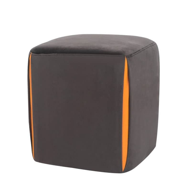 Adeco 14" Small Ottoman Footrest Stool- Velvet Seating Stool Ottoman