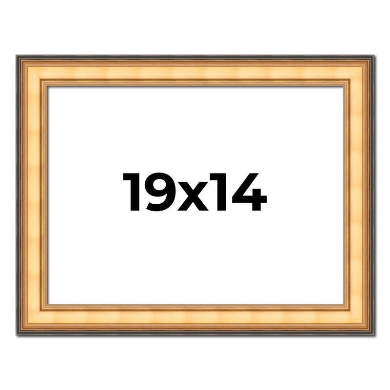 19x14 Frame Gold Plein Aire Solid Wood Picture Frame Width 2 Inches |