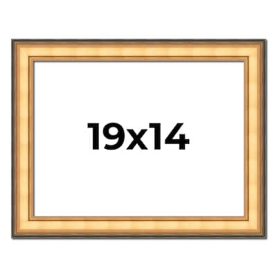 19x14 Frame Gold Plein Aire Solid Wood Picture Frame Width 2 Inches |