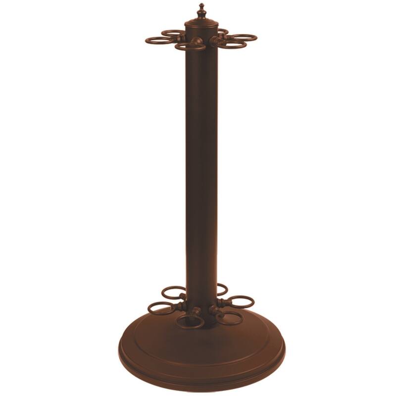 Standing Metal Pool Cue Holder - Brown/Red
