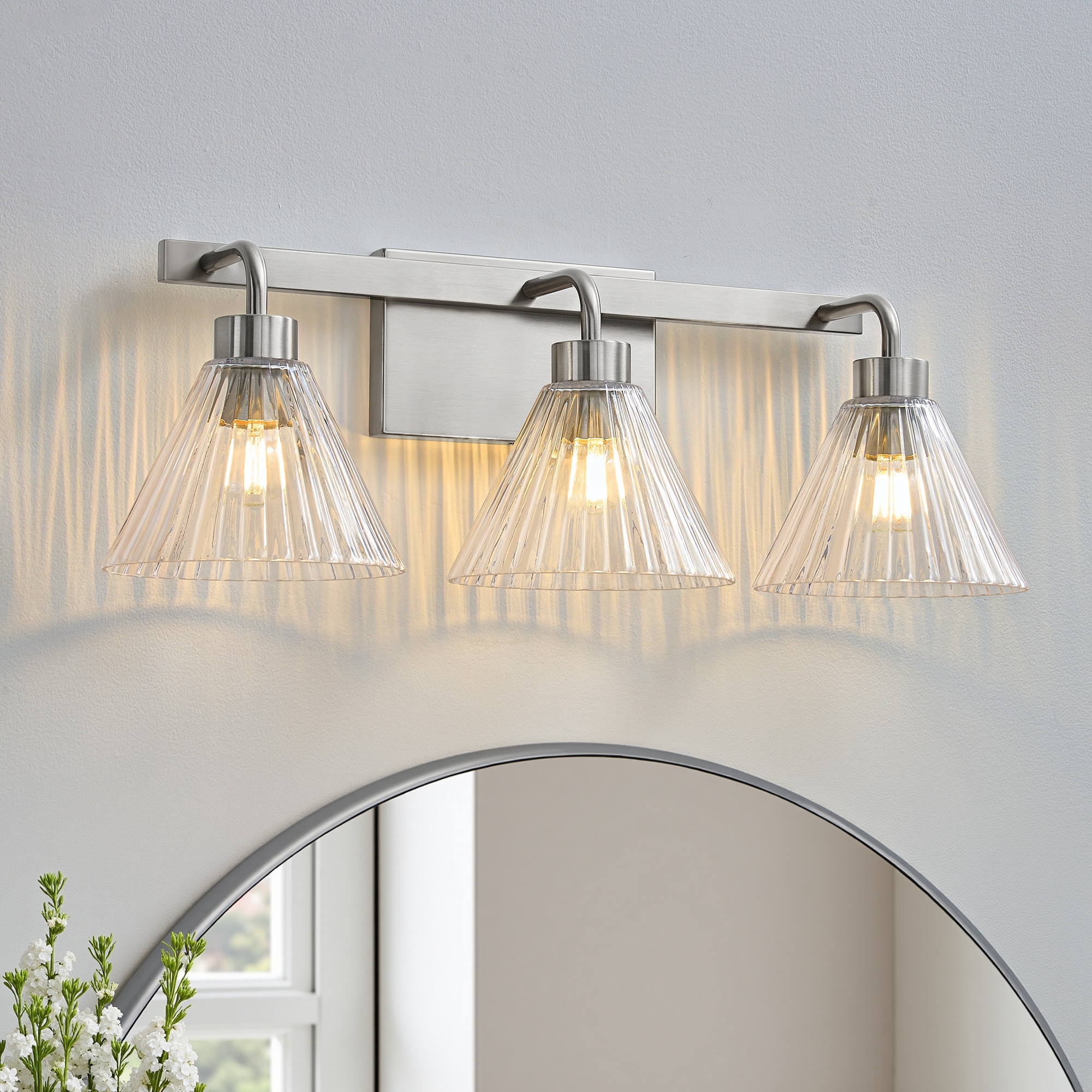 2/3/4-Light Dimmable Vanity Light with Clear Glass Shades