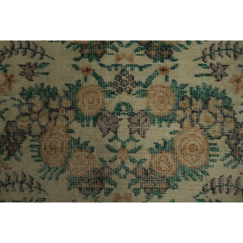 Hand Knotted Oriental 100% Wool Carpet Transitional Floral Beige & Ivories Anatolian Area Rug - 6' 7'' X 3' 10''