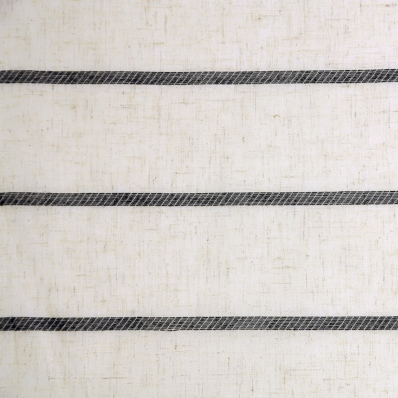 Clean Window Twill Stripe Anti-Dust Linen Blend Sheer Cafe Curtain Valance