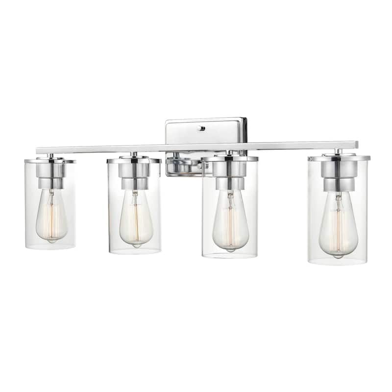 Millennium Lighting Verlana 4-Light Bathroom Vanity Fixture in Multiple Finishes with Clear Glass Shades