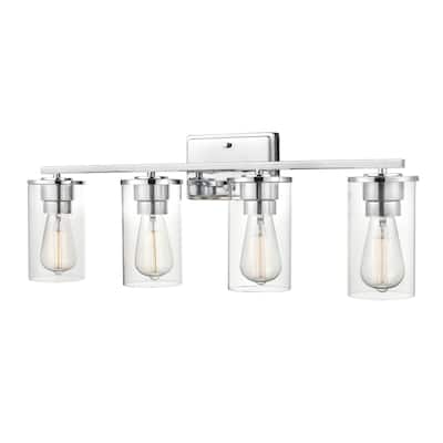 Millennium Lighting Verlana 4-Light Bathroom Vanity Fixture in Multiple Finishes with Clear Glass Shades