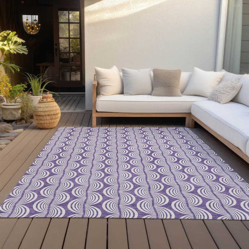 Machine Washable Indoor/ Outdoor Contemporary Chantille Rug